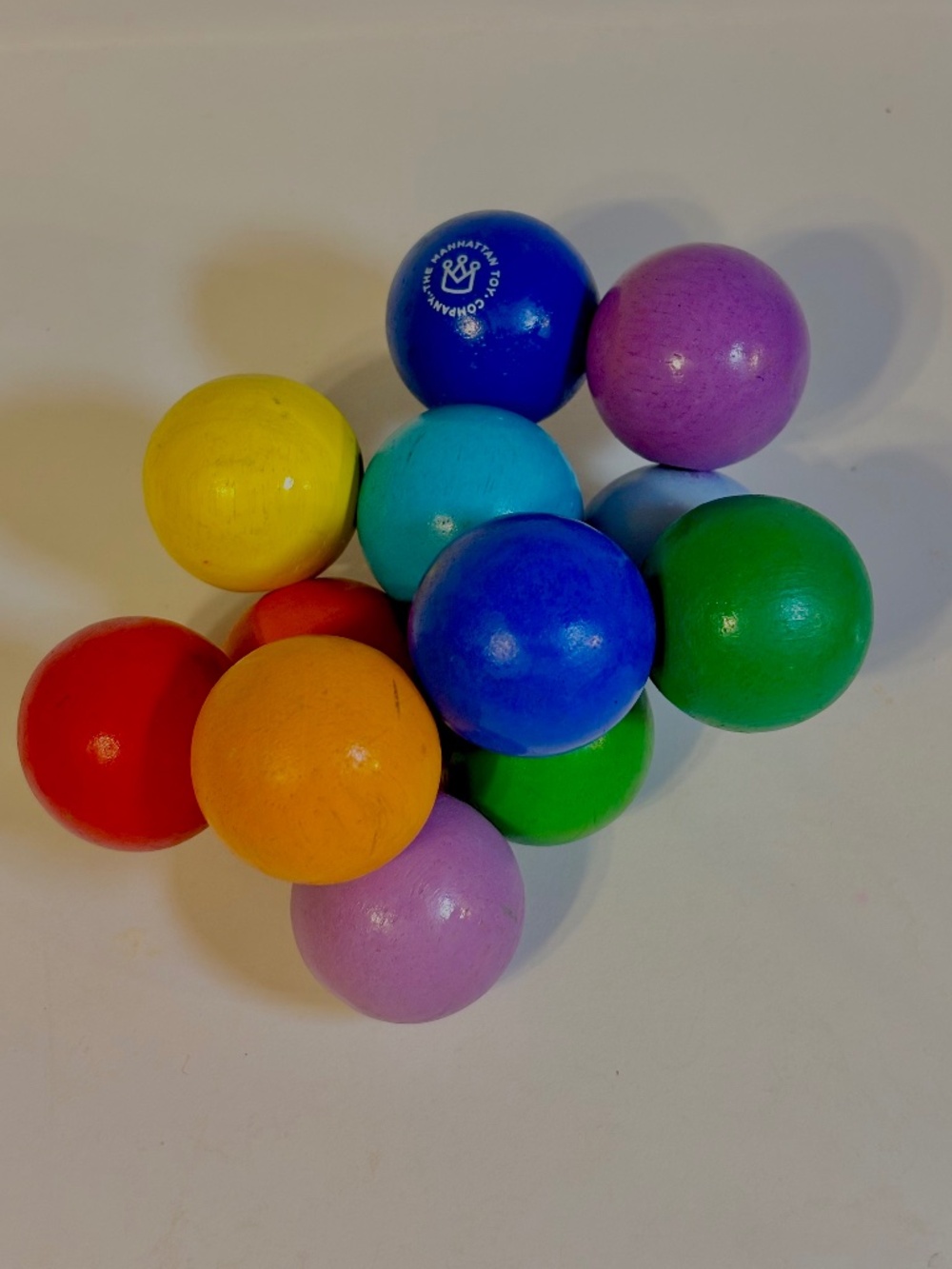 Manhattan Toy Wood Bead Elastic Fidget Rainbow Development Montessori Sensory